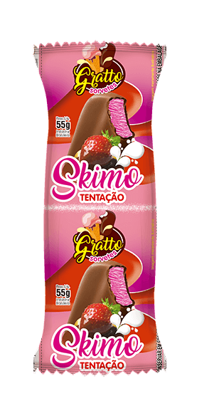 picole skimo tentacao morango e chocolate com cobertura gratto